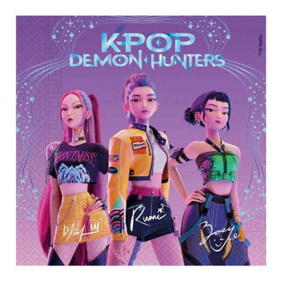 Ubrousky papírové 2vrstvé K-Pop Demon Hunters 33 × 33 cm 20 ks