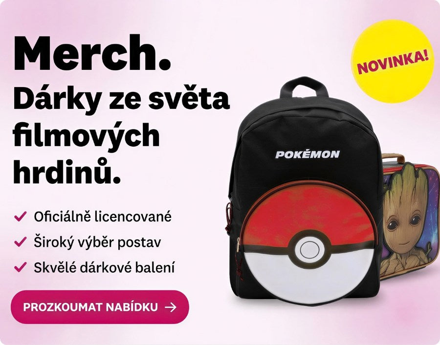 Merch – dárky ze světa filmových hrdinů. Oficiálně licencované, široký výběr postav, skvělé dárkové balení.