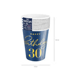 Happy Birthday 30  - Kelímky papírové - 220 ml 6 ks – foto 3