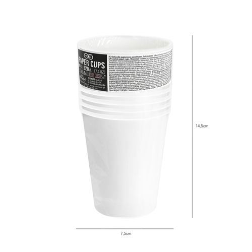 Bílá  - Kelímky papírové - 220 ml 6 ks