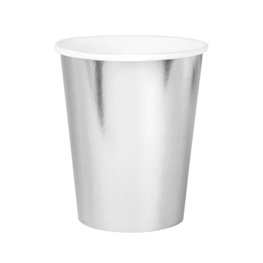 Stříbrná  - Kelímky papírové - 220 ml 6 ks