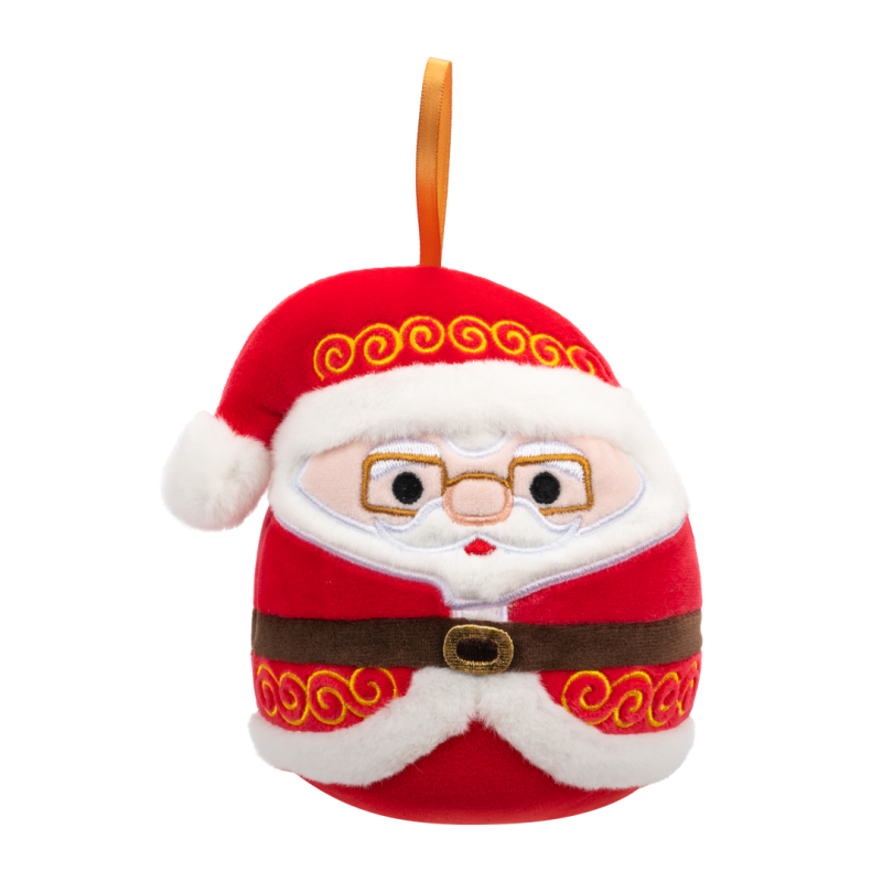 Plyšový mazlíček Squishmallows Vánoční ozdoba Santa s brýlemi - Nick, 10 cm