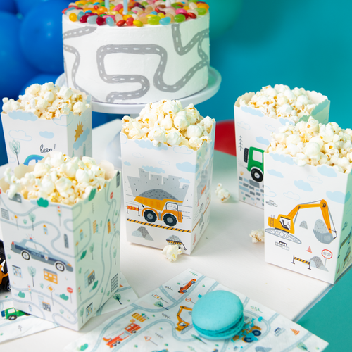 Auta -  popcorn box papírový 8,5 x 12,5cm - 6 ks