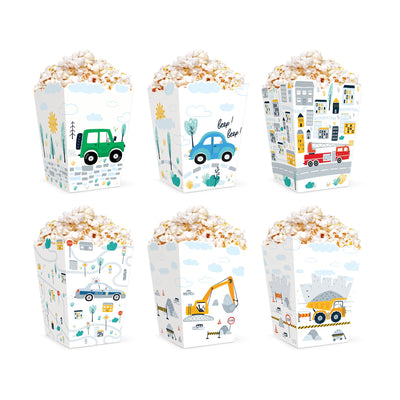 Auta -  popcorn box papírový 8,5 x 12,5cm - 6 ks