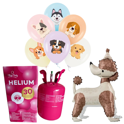 Helium s balónky s pejsky a fóliovým pudlem