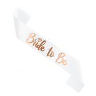 Šerpa na rozlučku se svobodou - bílá s nápisem Bride to be - rose gold 10 x 160 cm – foto 1