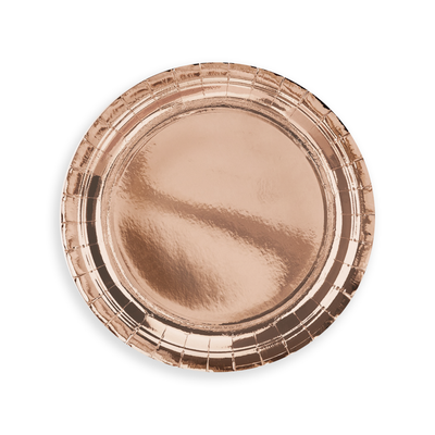 Rose gold Talířky papírové 24 cm 6 ks