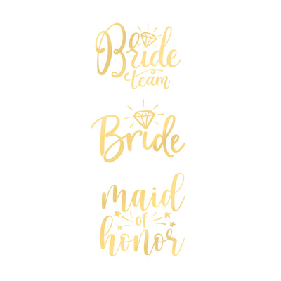 Rozlučka se svobodou - Bride to Be zlaté dočasné tetování  13 ks set