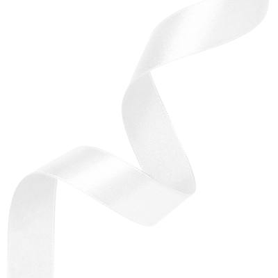 Bílá saténová stuha 2,5 × 23 m