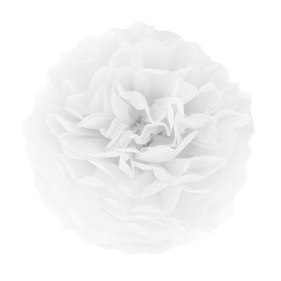 Papírové pompomy, white, 15 cm