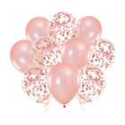 Balónky s konfetami - rose gold - 30 cm - 10 ks – foto 1